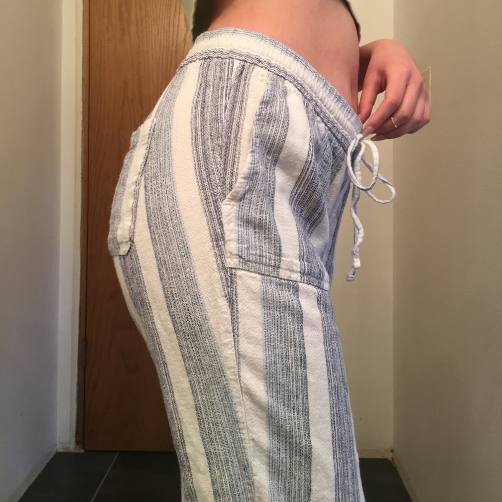 Stripped linen pants
